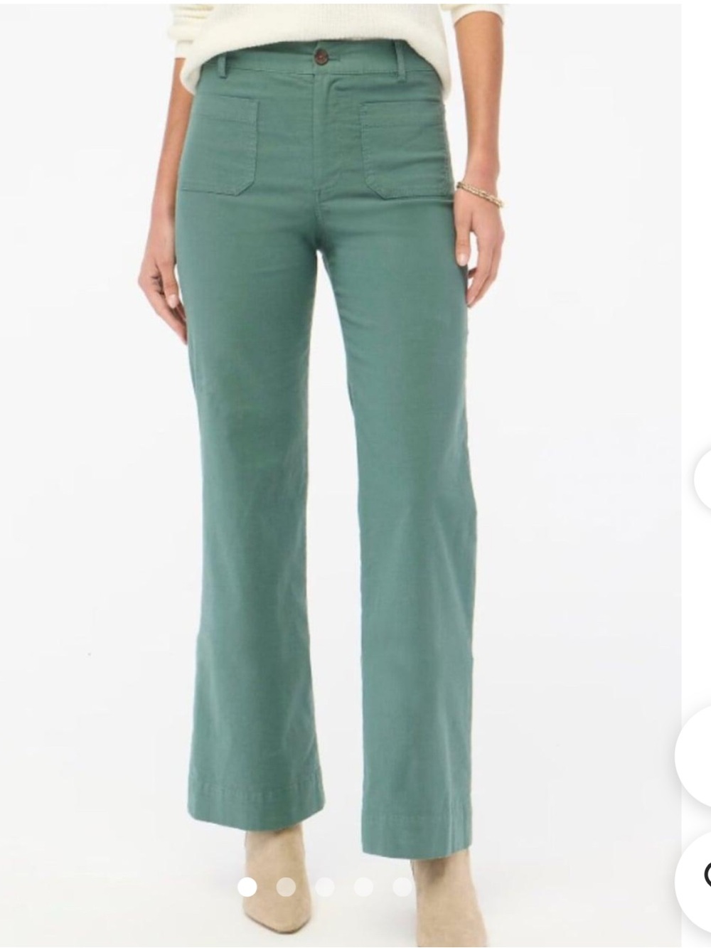J Crew Factory Lizzie High Rise Patch Pocket Wide Leg Pant 28T